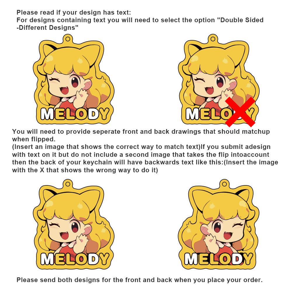 Custom Clear Acrylic Keychains - Melody
