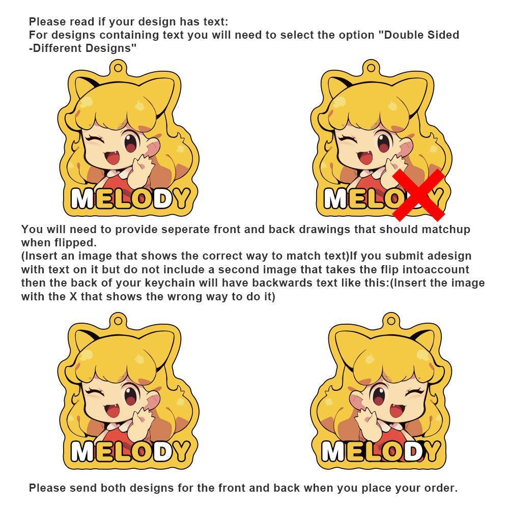 Custom Clear Acrylic Keychains - Melody