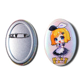 Custom Oval Glitter/Holographic Button Badges