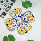 Custom Heart Glitter/Holographic Button Badges