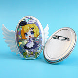 Custom Oval Glitter/Holographic Button Badges