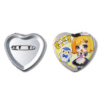 Custom Heart Glitter/Holographic Button Badges