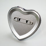 Custom Heart Glitter/Holographic Button Badges