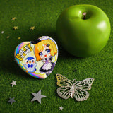 Custom Heart Glitter/Holographic Button Badges