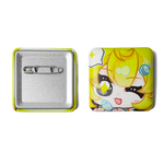 Custom Square PU Leather Button Badges