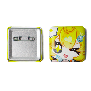 Custom Square PU Leather Button Badges