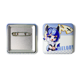 Custom Square PU Leather Button Badges