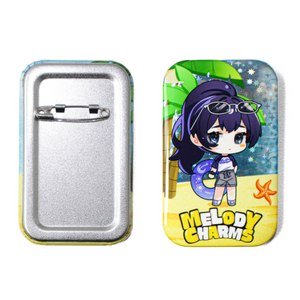 Custom Rectangle Glitter/Holographic Button Badges